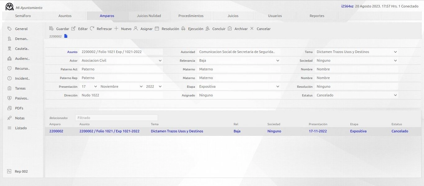 Sistema software crm erp juridico - detalle