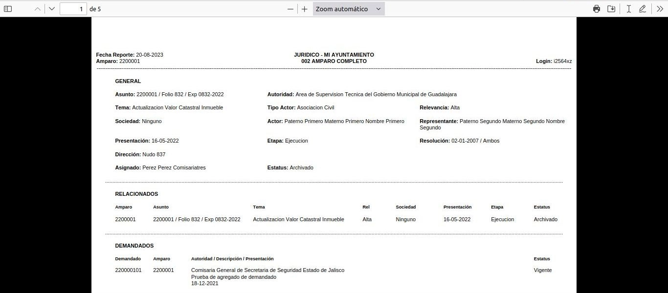 Sistema de software crm erp juridico - reporte