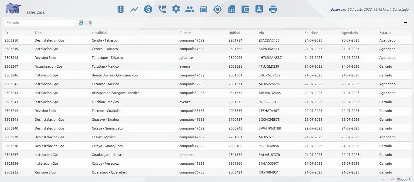 Sistema de software crm erp ticket - lista